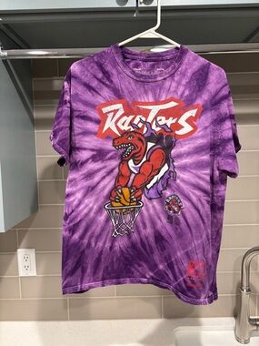 Toronto Raptors Throwback Hardwood Classic Tie Dye Tee Size L